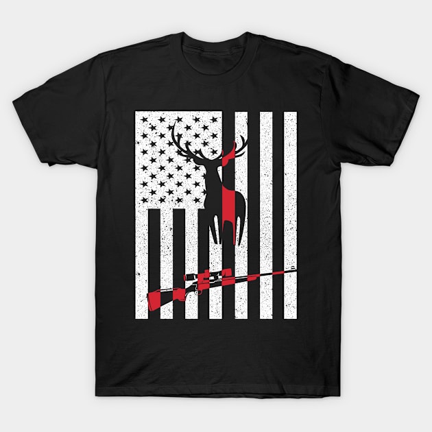 US Flag Patriotic Hobby Design for Fishing Hunters T-Shirt by c1337s